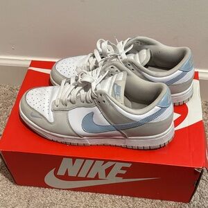 Nike Kids' White and Light Gray Sneakers